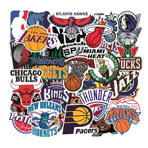 30 American Basketball NBA Team logo Sticker | Notebook Laptop Sticker ...