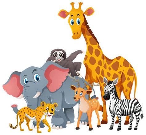 Wild animals in group 368902 Vector Art at Vecteezy