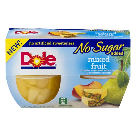 Save on Dole Fruit Cups Mixed Fruit No Sugar Added - 4 ct Order Online Delivery | Stop & Shop