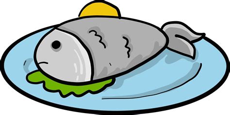 Fish dish, illustration, vector on white background. 13771406 Vector Art at Vecteezy