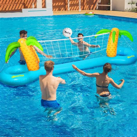 Buy iBaseToy Inflatable Pool Volleyball Game Set - Pool Volleyball Set ...