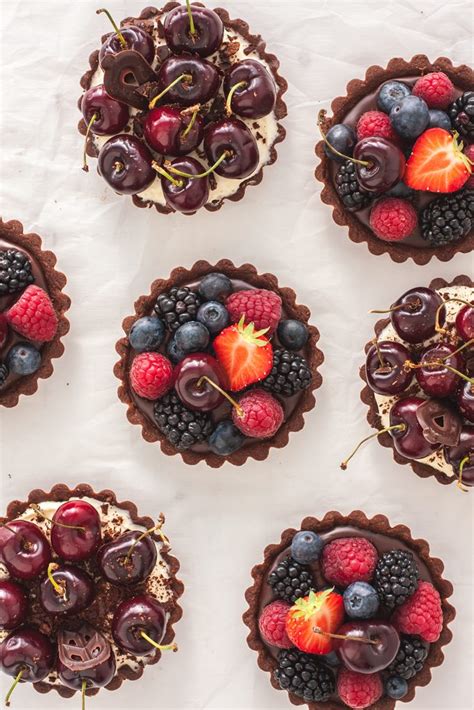 Mascarpone and Chocolate Fruit Tarts