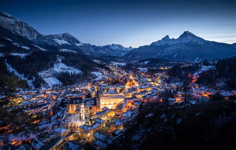 Wallpaper winter, mountains, building, home, Germany, valley, Bayern ...