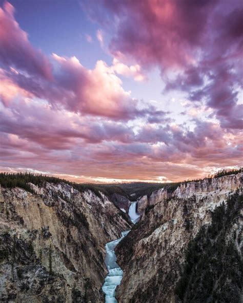 Sunset Grand Canyon of Yellowstone Yellowstone National | Etsy