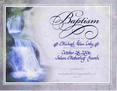 Free Sample Certificate Of Appreciation Fresh Water Baptism Certificate ...