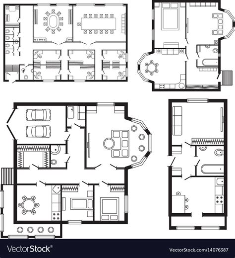 Modern office architectural plan interior Vector Image