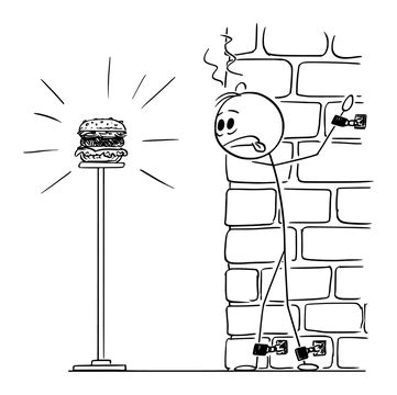 An Angry Cartoon Burger Chained Vector, Chains, Sticker, Cartoon PNG and Vector with Transparent ...