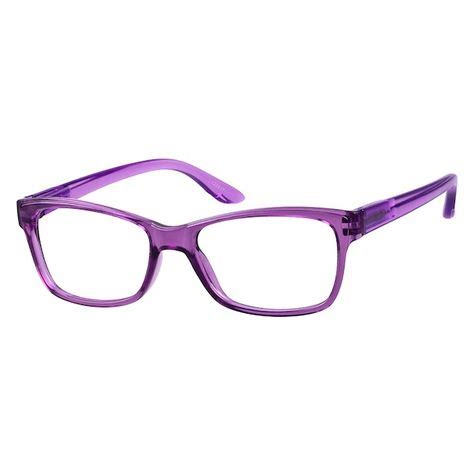 Zenni Womens Rectangle Prescription Eyeglasses Purple Plastic 122517 | Eyeglasses, Women, Purple