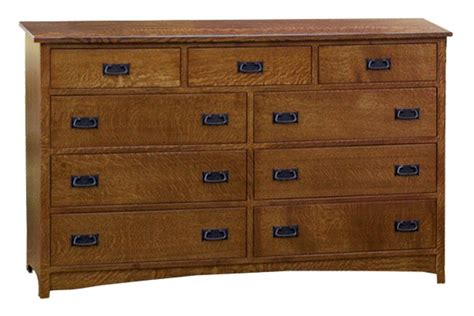 This solid hardwood mission-style dresser features solid oak drawers, a ...