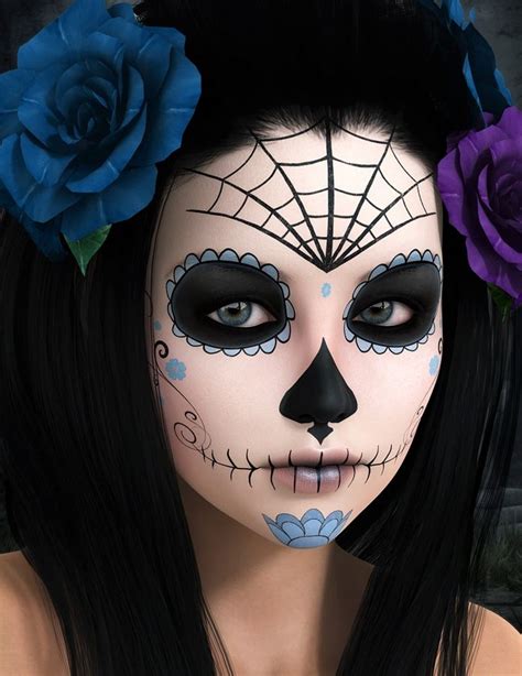 Dia de los muertos makeup half face - klimapp