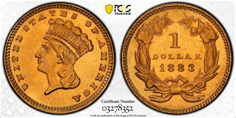 1883 Gold Dollar MS64+ PCGS CAC (Prooflike?) - VDB Coins