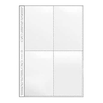 Document Sleeves DIN A4 with 4 x A6 Sections Portrait Format Polypropylene Pack of 100 : Amazon ...