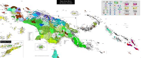 Language map of Papua new guinea and surrounding area, the most linguistically diverse area in ...