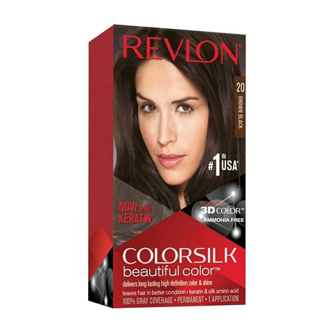 Revlon Colorsilk Beautiful Color Permanent Hair Dye, Dark Brown, At-Home Full Coverage ...