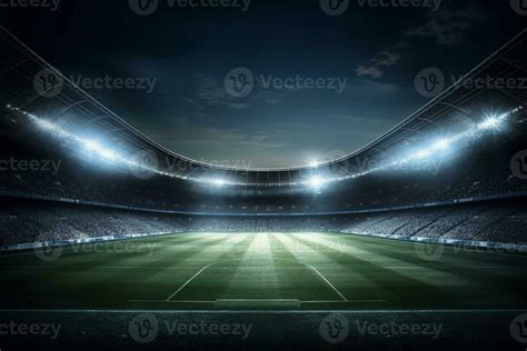 view inside soccer stadium with fans on stadium. Generative AI 26196072 ...