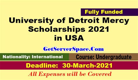 University of Detroit Mercy Scholarships 2021 in USA [Fully Funded]