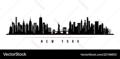 New york city skyline horizontal banner Royalty Free Vector