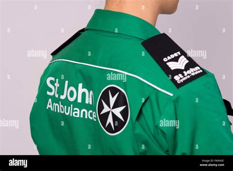 A St. John Ambulance green uniform Stock Photo - Alamy