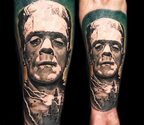 Tattoo photo - Frankenstein tattoo by Michal Ledwig Dog Tattoos, Tattoo ...