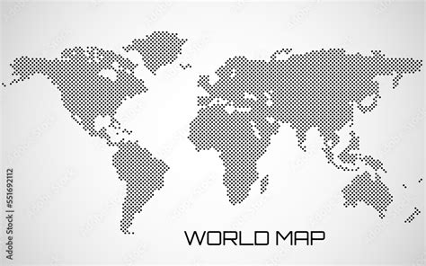 Dotted map of World. Abstract world map of dots Stock Vector | Adobe Stock