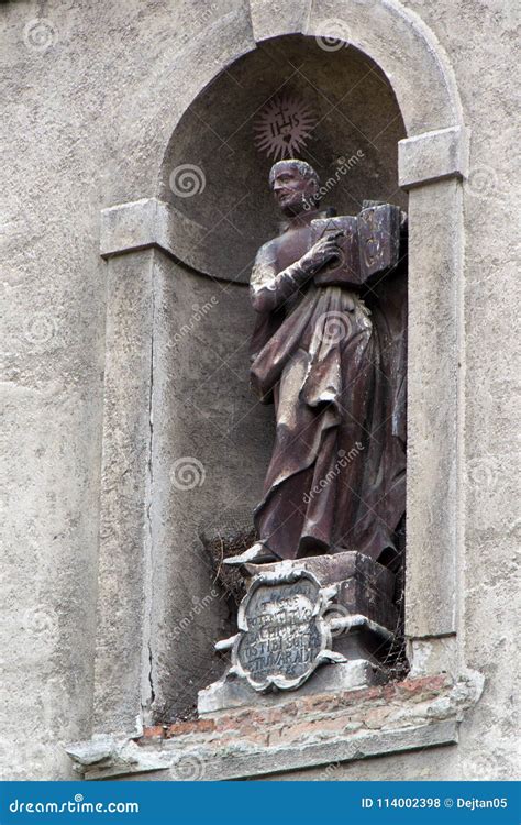 Sculptures on the Old Church Stock Photo - Image of history, catholic ...