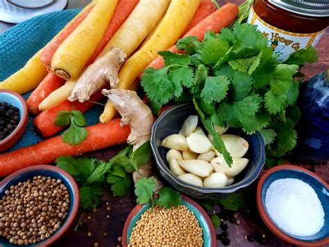 Coriander and Ginger Pickled Carrots - Pantry and Table