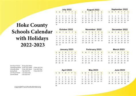 Hoke County Schools Holidays - US School Calendar