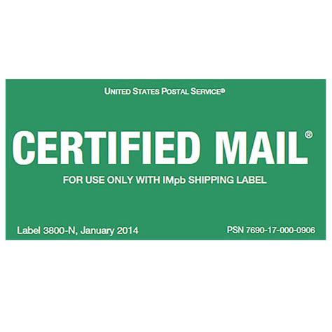 Printable Certified Mail Forms