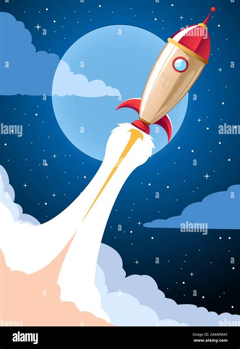 Rocket launch cartoon Stock Vector Image & Art - Alamy