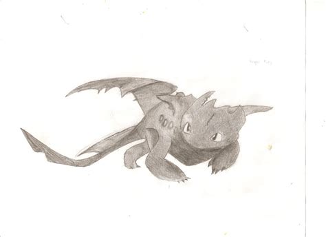 Toothless Night Fury Drawing by arrancarsoulreaper on DeviantArt