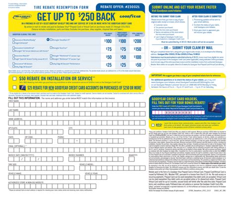 Discount Tire Goodyear Rebate Form - Goodyear Rebates