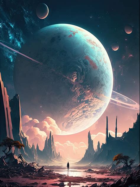 Alien Planet Landscape Wall Art, AI Generated Digital Download Poster ...