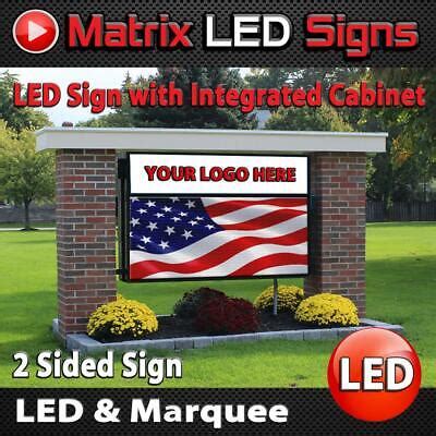 LED Sign Outdoor Full Color & integrated Lighted Cabinet on top 2 Sided ...