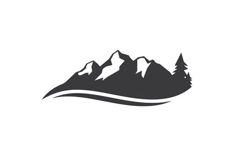 Black and White Mountain Logo of Adventure Template Graphic by ...