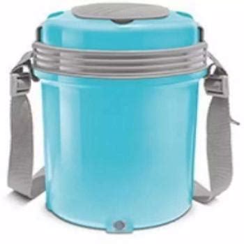 Milton Electron Electric Insulated Stainless Steel Tiffin Box Blue 4 Containers