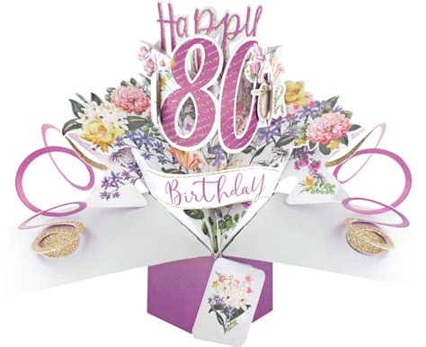 a birthday card with flowers and the number sixty on it's side, in front of a white background