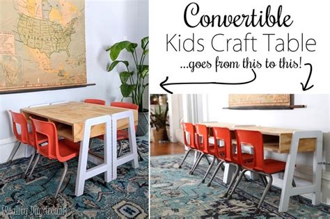 Convertible Kids Craft Table Tutorial - FREE building plans!