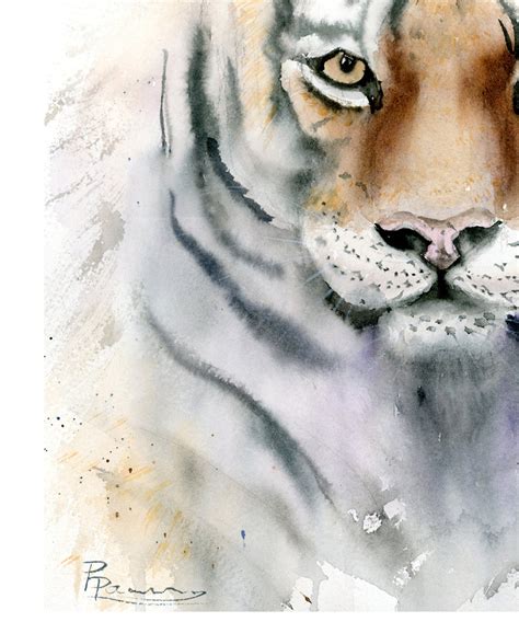 Watercolor Tiger Painting Original art Wild animal portrait | Etsy