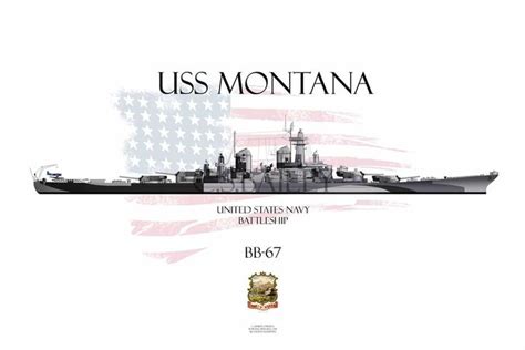 USS Montana BB 67. Art created by C.S.Bailey www.warmachineart.com | Battleship, Naval history ...