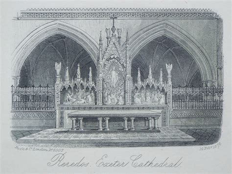 Antique Prints of Exeter Cathedral