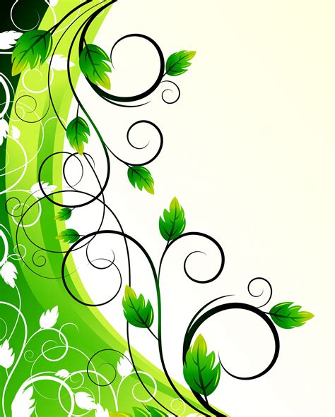 Plant, Background Eps Vector Green Floral Background Vector ...