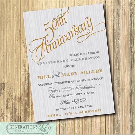 50th Wedding Anniversary Invitations Wording Samples