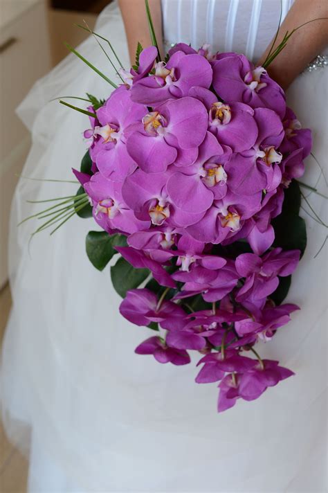 purple orchids bouquet