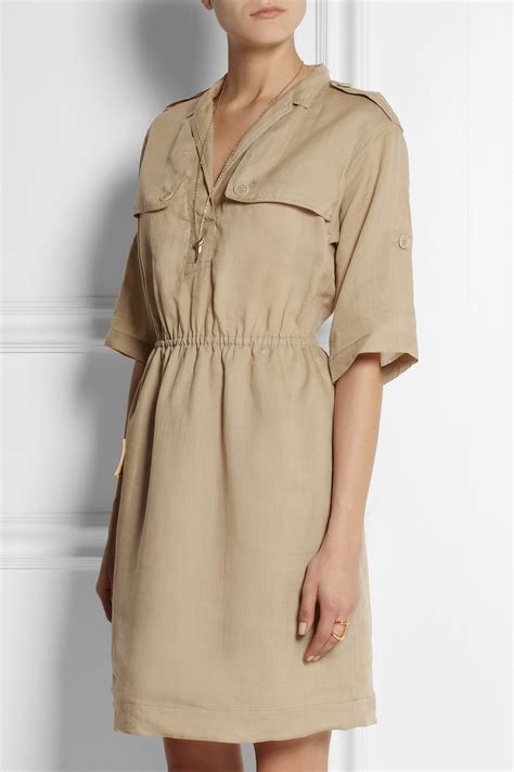 Lyst - Burberry Brit Ramie Shirt Dress in Natural