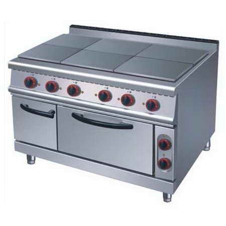 Commercial Electric Range with 6 Square Hotplate and Bakery Oven TT-WE161F Chinese restaurant ...