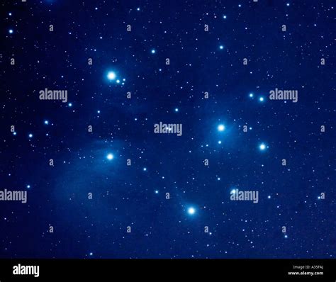 M45 The Pleiades, seven sisters open cluster, constellation Taurus Stock Photo, Royalty Free ...