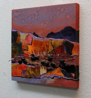 Southwest Art: Mixed Media Southwest Abstract Landscape, "Tucson Vibe ...