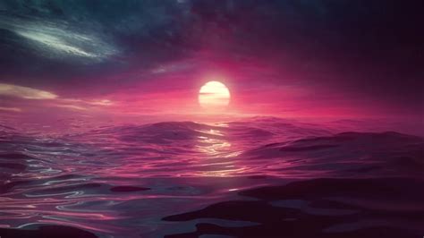 Oceanic Sunset Visualizer [1920 x 1080] : wallpapers | Live wallpapers, Sunset wallpaper, Wallpaper