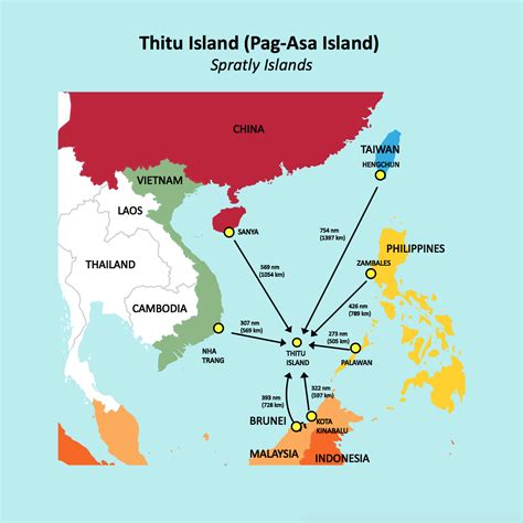 Thitu Island Distance | China map, South china sea, Philippine map