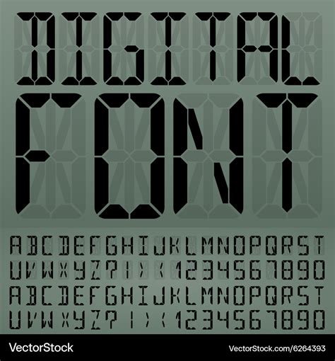 Digital font Royalty Free Vector Image - VectorStock